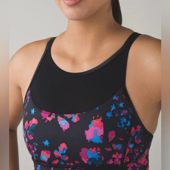 LULULEMON 4 CLIP IN LONG LINE Dandy Digie Black Fitness SPORTS BRA - Picture 1 of 4